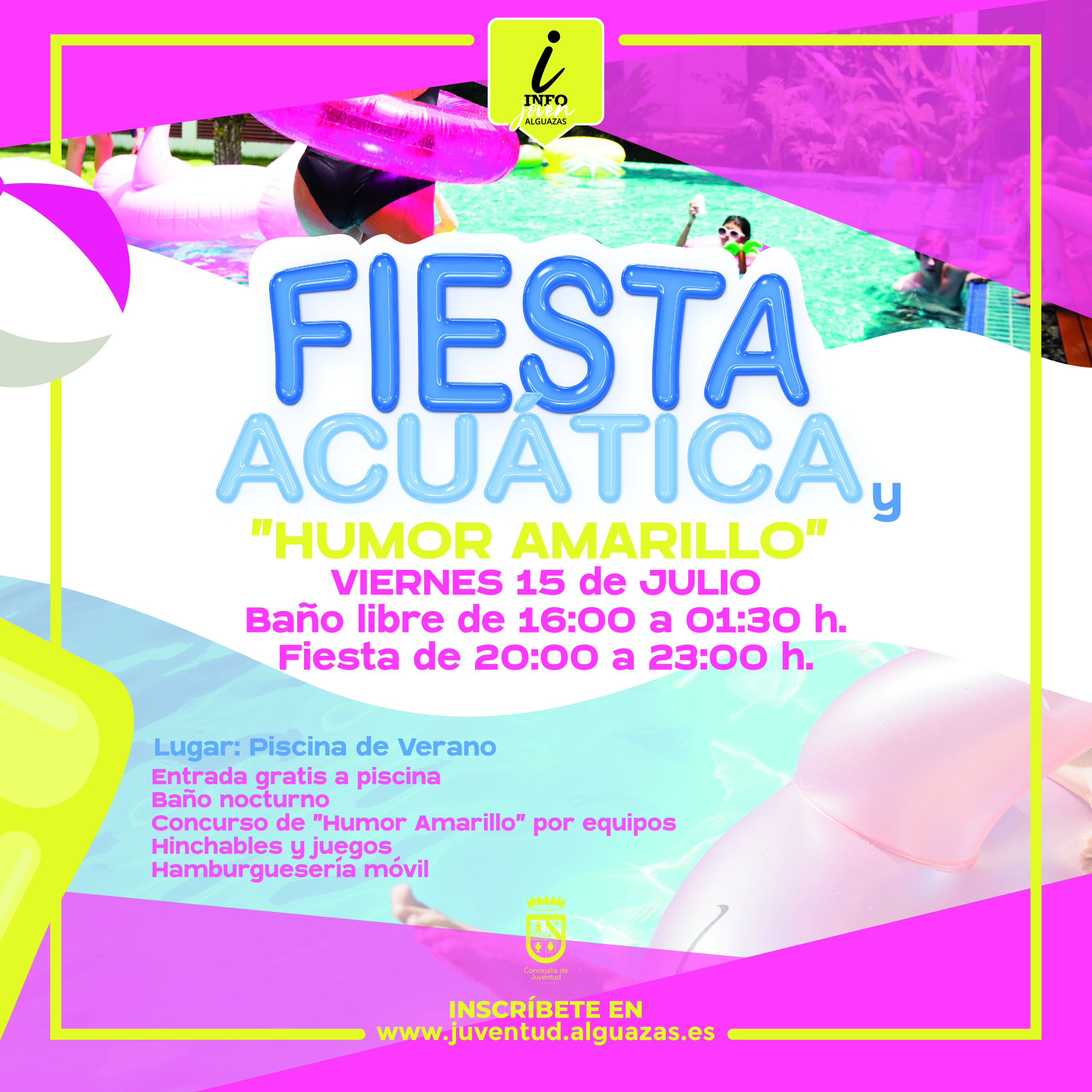 Fiesta acuática y humor amarillo